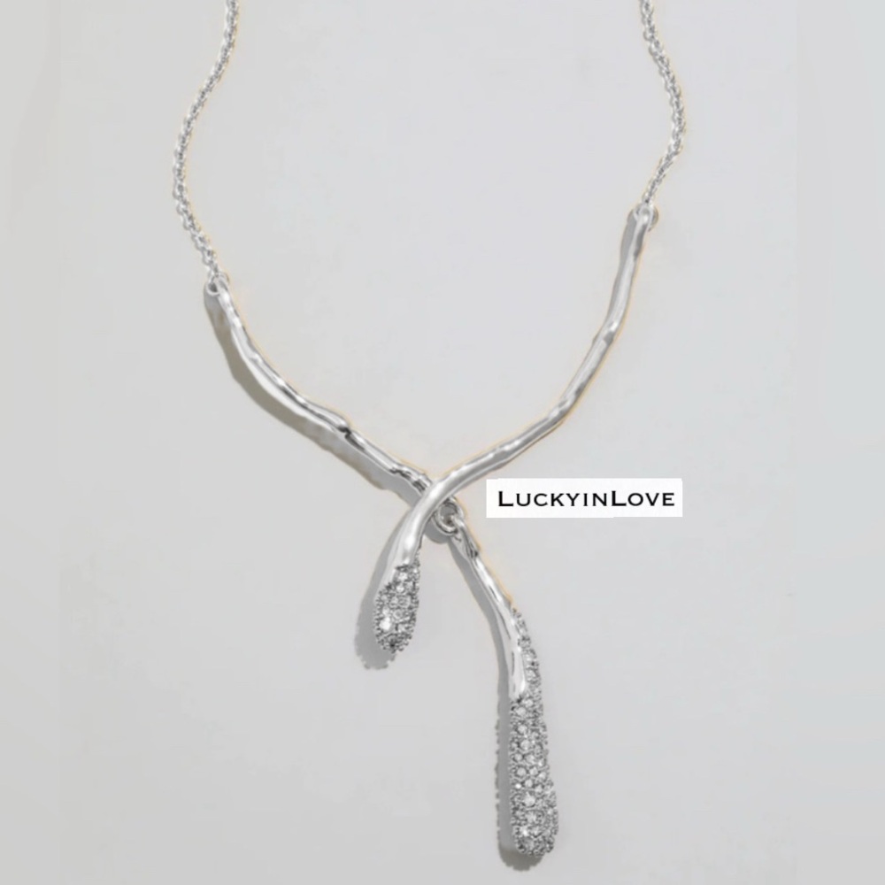 ALEXIS BITTAR Solanales Silver Crystal Cascade Dripping Necklace